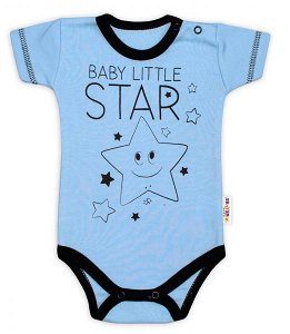 Body krátký rukáv Baby Nellys, Baby Little Star - modré, vel. 74, 74 (6-9m)
