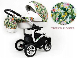 Kočárek Raf-Pol Baby Lux Tropical 2018 Tropical Flowers