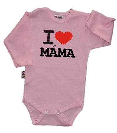 Vyrobeno v EU Baby Dejna Body dl. rukáv Kolekce I Love Máma, růžové, vel. 68, 68 (3-6m)