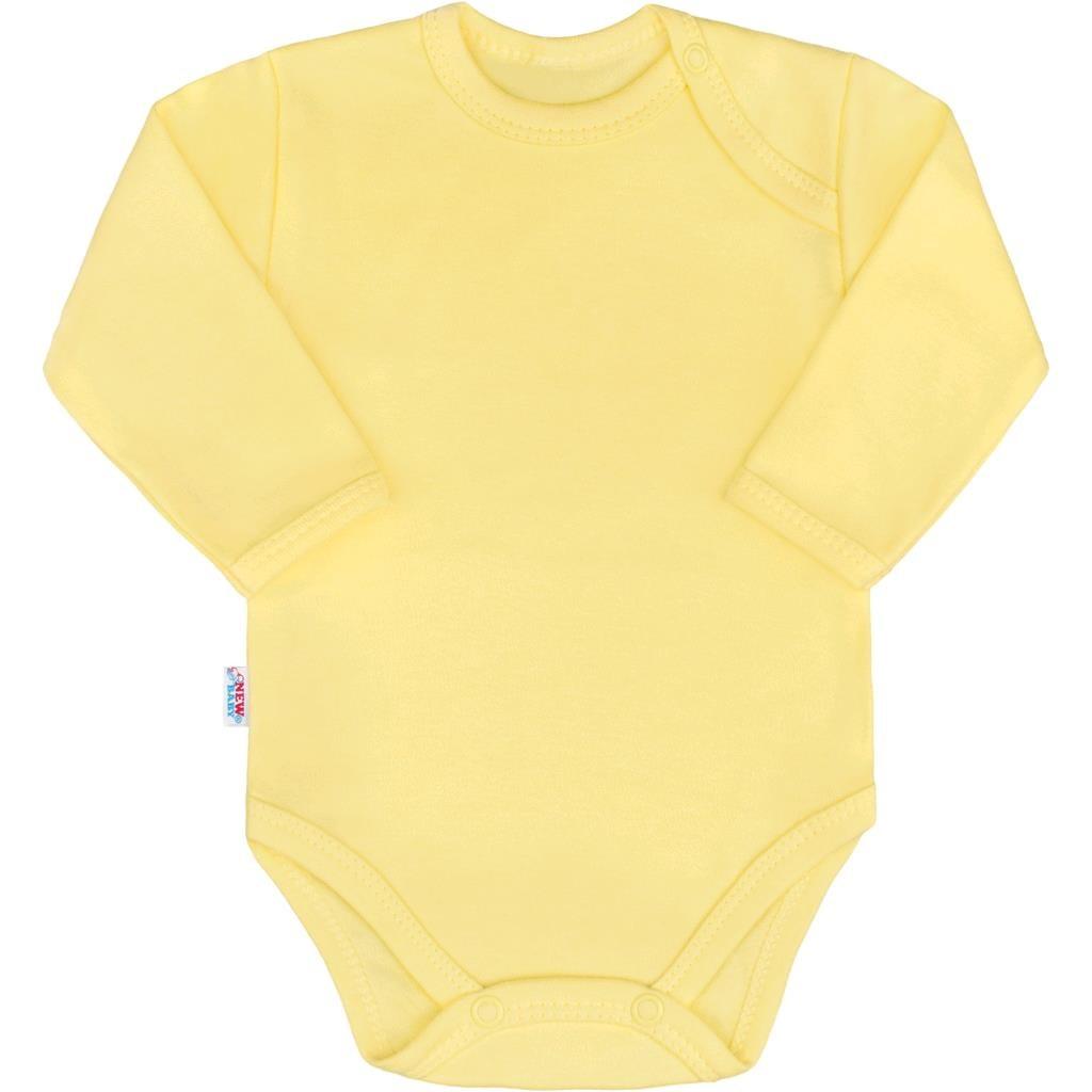 Kojenecké body s dlouhým rukávem New Baby Pastel žluté Žlutá 56 (0-3m)