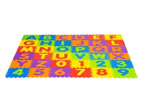 Pěnové puzzle Ecotoys z EVA pěny 178 x 178 cm Čísla a písmena