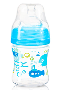 BABY ONO BabyOno Antikoliková lahvička se širokým hrdlem, 120ml - modrá