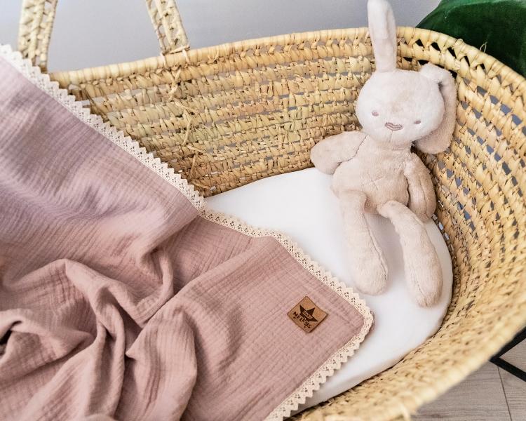 Baby Nellys Luxusní dvouvrstvá mušelínová dětská deka, 75 x 100 cm, cappuccino, béžová