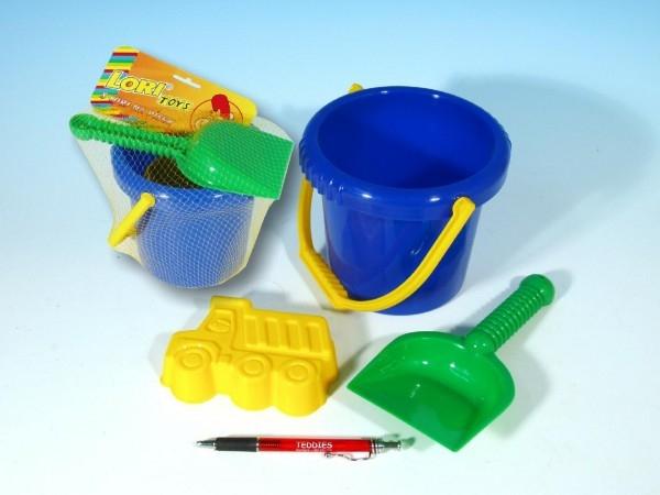 NELLYS Sada na písek - kbelík, lopatka, bábovka plast v sáčku 12m+