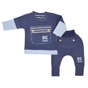 Kojenecké bavlněné tepláčky a tričko Koala BE BRAVE modré Modrá 62 (3-6m)