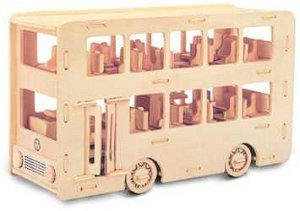 Woodcraft construction kit Woodcraft Dřevěné 3D puzzle autobus double Decker