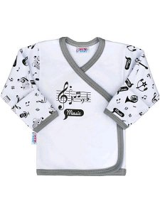 Kojenecká bavlněná košilka New Baby Music Bílá 68 (4-6m)