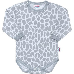 Kojenecké body s dlouhým rukávem New Baby Žirafa Bílá 74 (6-9m)