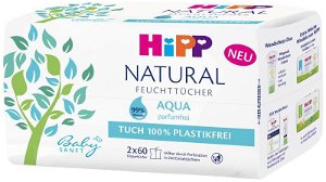 HiPP Babysanft Čistící vlhčené ubrousky Aqua Natural 2x60 ks