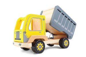Dřevěné nákladní auto ECOTOYS šedo-žluté