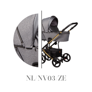 Kombinovaný kočárek Baby Merc 2v1 NOVIS LIMITED 2021, zlatý rám NL/NV03/ZE