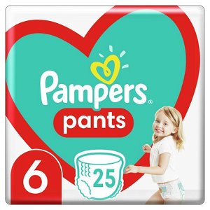 PAMPERS Plenkové kalhotky Pants vel. 6, 25 ks, 15 kg+