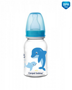 Canpol babies Lahvička s potiskem 120 ml Love&Sea - modrá