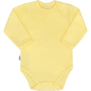 Kojenecké body s dlouhým rukávem New Baby Pastel žluté Žlutá 86 (12-18m)