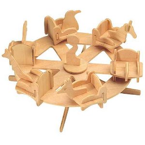 Woodcraft construction kit Woodcraft Dřevěné 3D puzzlekolotoč