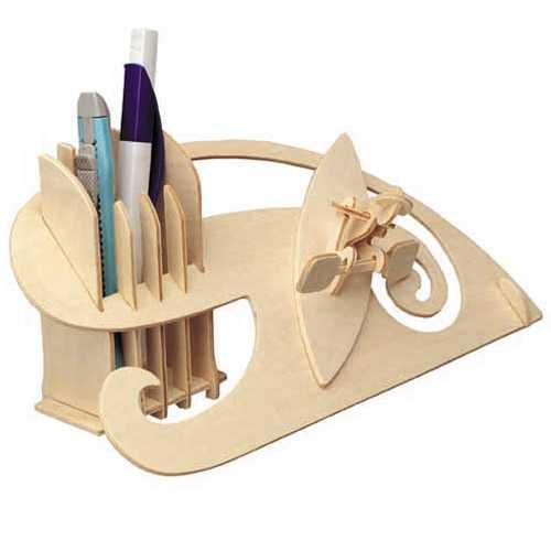 Woodcraft construction kit Woodcraft Dřevěné 3D puzzle stojánek na tužky kajak