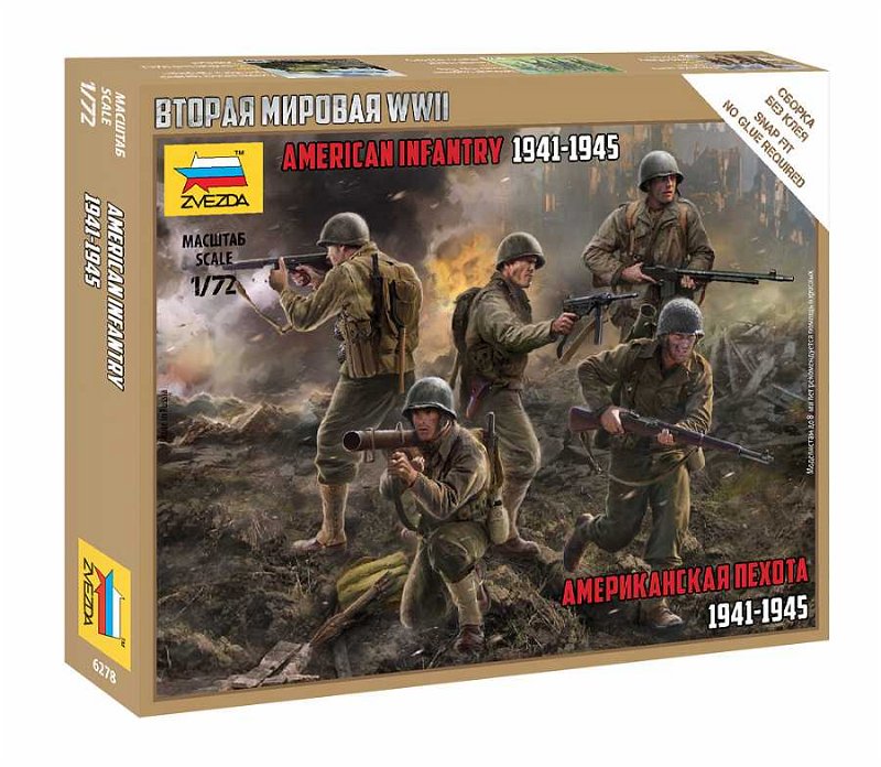 Zvezda Wargames (WWII) figurky 6278 - US Infantry (1:72)