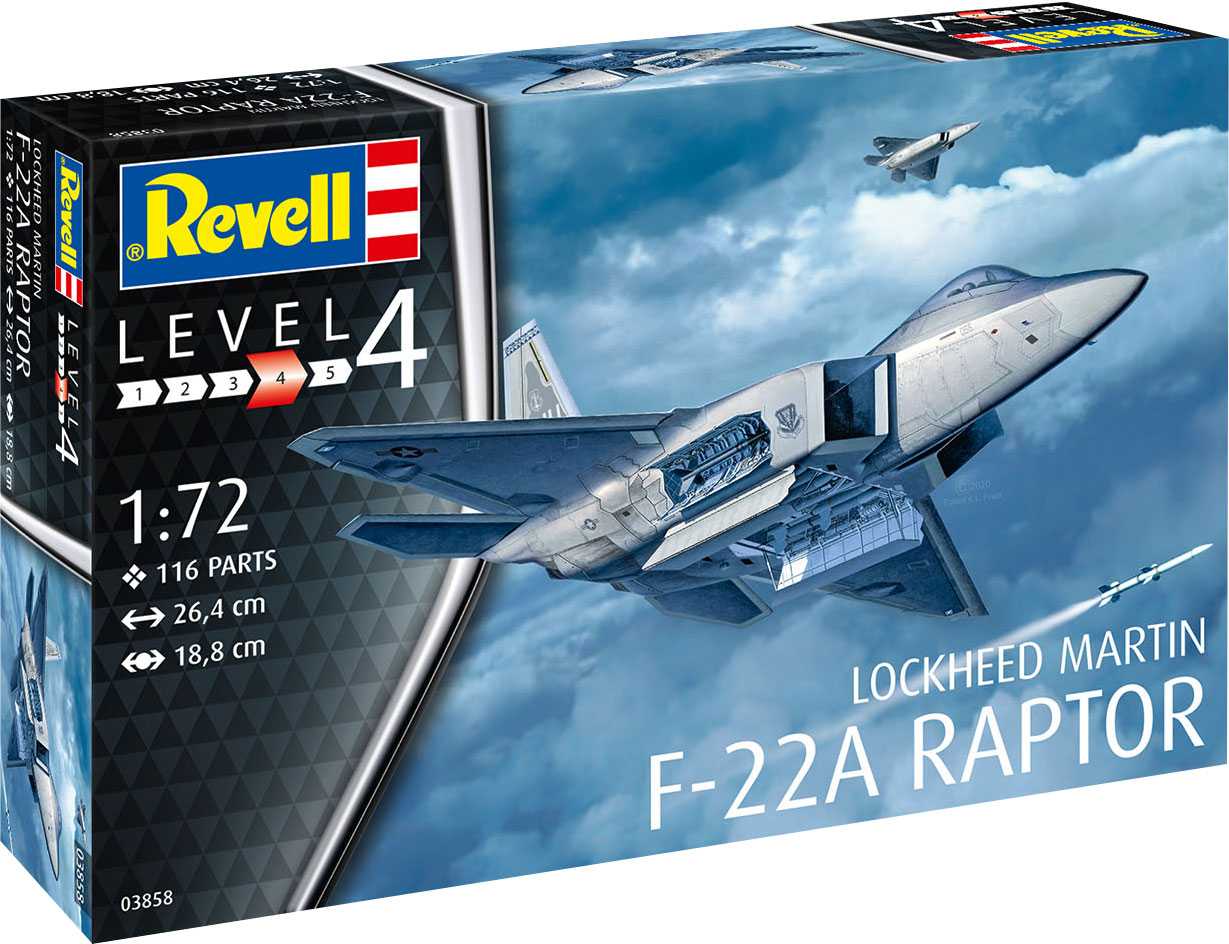Revell Plastic ModelKit letadlo 03858 - Lockheed Martin F-22A Raptor (1:72)