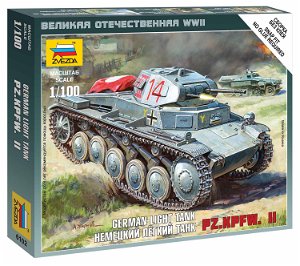 Zvezda Wargames (WWII) tank 6102 - German Panzer II (1:100)