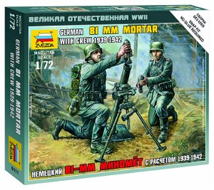 Zvezda Wargames (WWII) figurky 6111 - German 81mm Mortar with Crew (1:72)