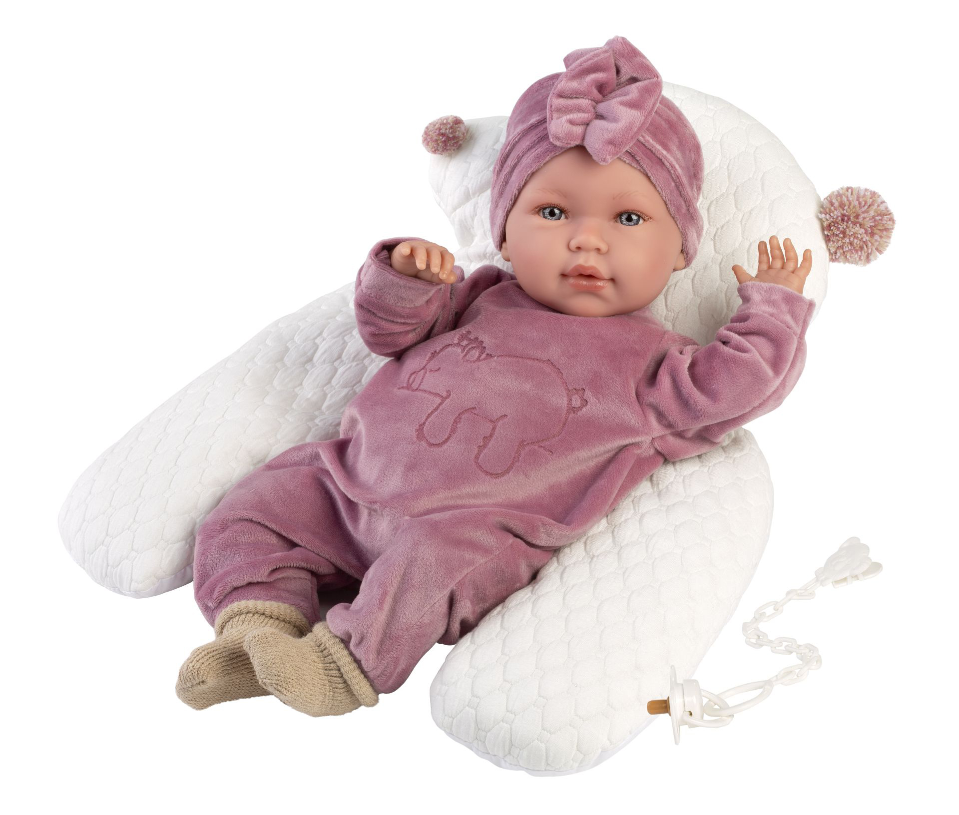 Rappa Llorens 74118 NEW BORN realistická panenka miminko se zvuky a měkkým látkovým tělem 42 cm