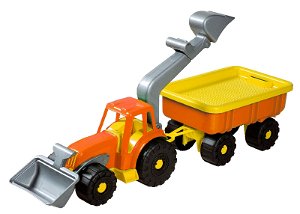 Rappa Androni Traktorový nakladač s vlekem Power Worker - délka 58 cm oranžový
