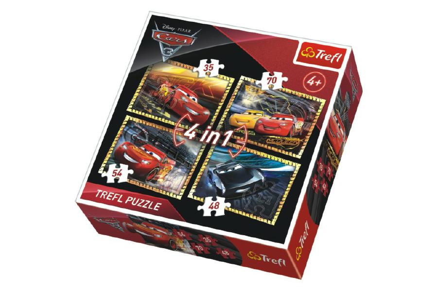 Trefl Puzzle 4v1 Auta/Cars 3 Disney v krabici 28x28x6cm