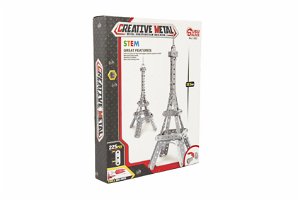 Teddies Stavebnice kovová Eiffelova věž 225 dílků v krabici 24x31x5cm