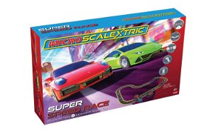 Scalextric Autodráha MICRO SCALEXTRIC G1178M - Super Speed Race Set - Lamborghini vs Porsche (Battery Powered) (1:64)
