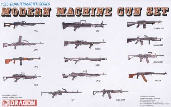 Dragon Model Kit zbraně 3806 - MODERN MACHINE GUN SET