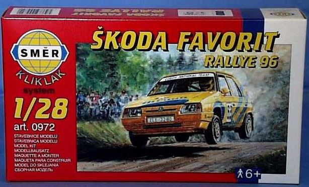 Směr modely plastové Škoda Favorit Rallye 1996 1:28