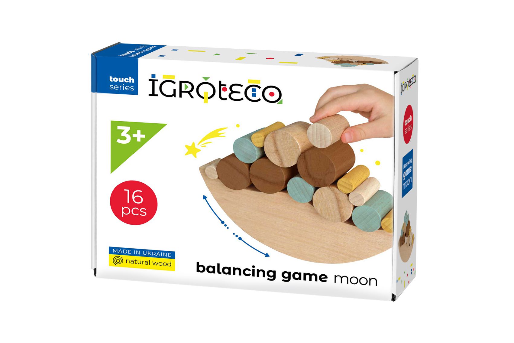 Hra balanční dřevo 16 dílků v krabici 22x16x6cm