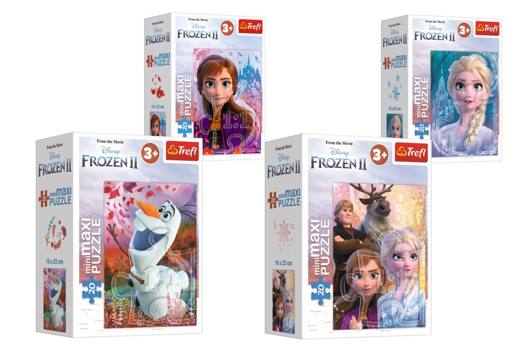 Trefl Minipuzzle miniMaxi 20 dílků Ledové království II/Frozen II, 4 druhy