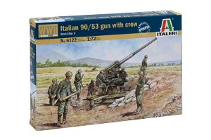 Italeri Model Kit figurky 6122 - ITALIAN 90/53 GUN with CREW (1:72)