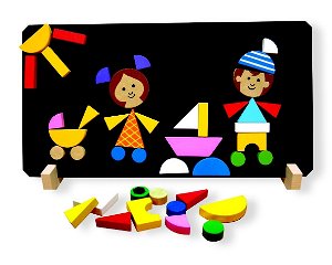 Detoa Děti magnetické dřevěné puzzle