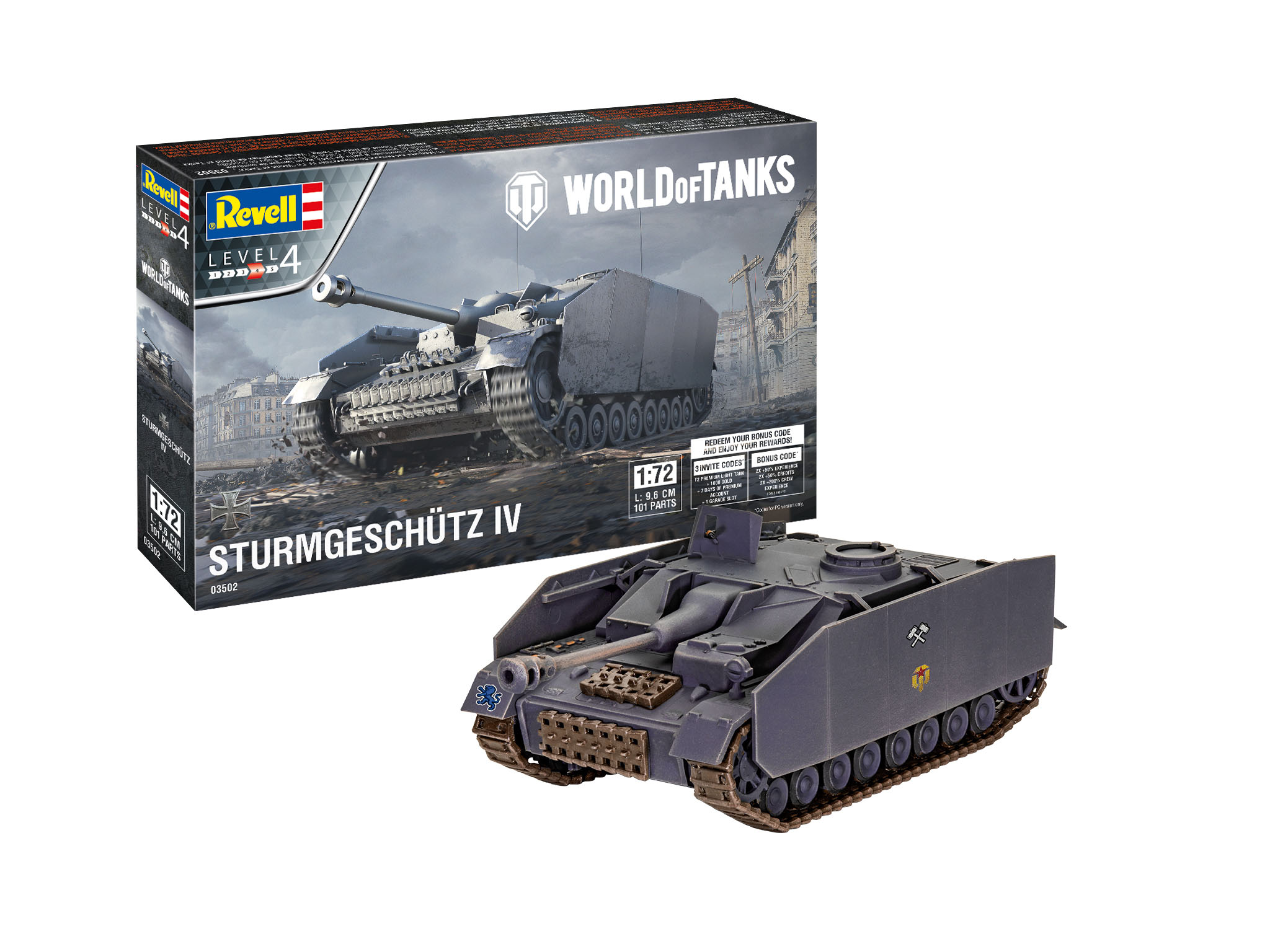 Revell Plastic ModelKit World of Tanks 03502 - Sturmgeschütz IV (1:72)