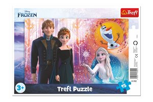 Trefl Puzzle deskové Šťastné vzpomínky Ledové království II/Frozen II 15 dílků 33x23cm ve fólii