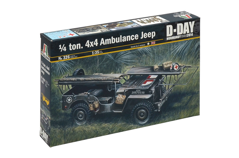 Italeri Model Kit military 0326 - 1/4 TON. 4x4 AMBULANCE JEEP (1:35)