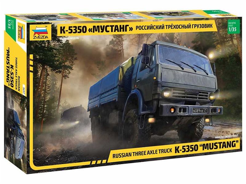 Zvezda Model Kit military 3697 - Russian three axle truck K-5350 "MUSTANG" (1:35)