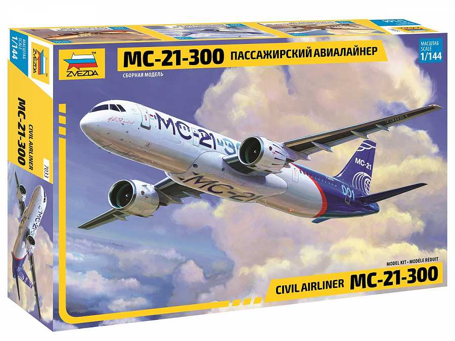 Zvezda Model Kit letadlo 7033 - Civil Airliner MC-21-300 (1:144)