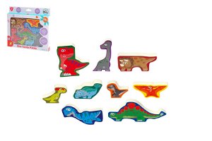 Teddies Puzzle/Vkládačka deskové dinosauři 20x14cm v krabičce 24x21x2cm 24m+