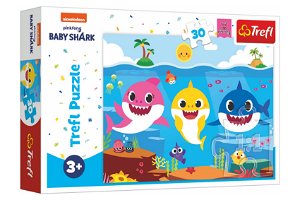 Trefl Puzzle Podmořský svět žraloků/Baby Shark 27x20cm 30 dílků v krabičce 21x14x4cm