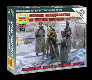 Zvezda Wargames (WWII) figurky 6232 - German Headquarters in winter uniform (1:72)