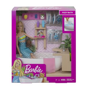 Mattel Barbie WELLNESS PANENKA V LÁZNÍCH HERNÍ SET