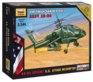 Zvezda Wargames (HW) vrtulník 7408 - AH-64 Apache Helicopter (1:144)