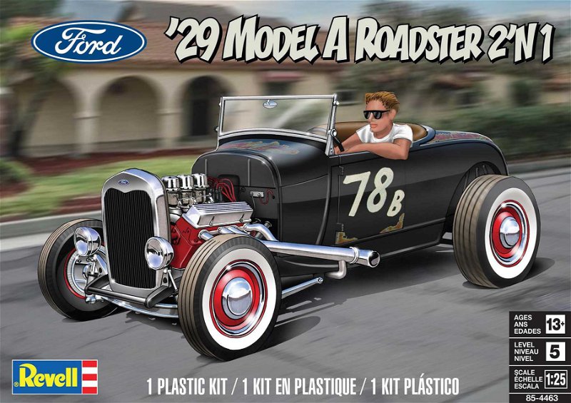 Revell Plastic ModelKit MONOGRAM auto 4463 - '29 Ford Model A Roadster 2 in 1 (1:25)