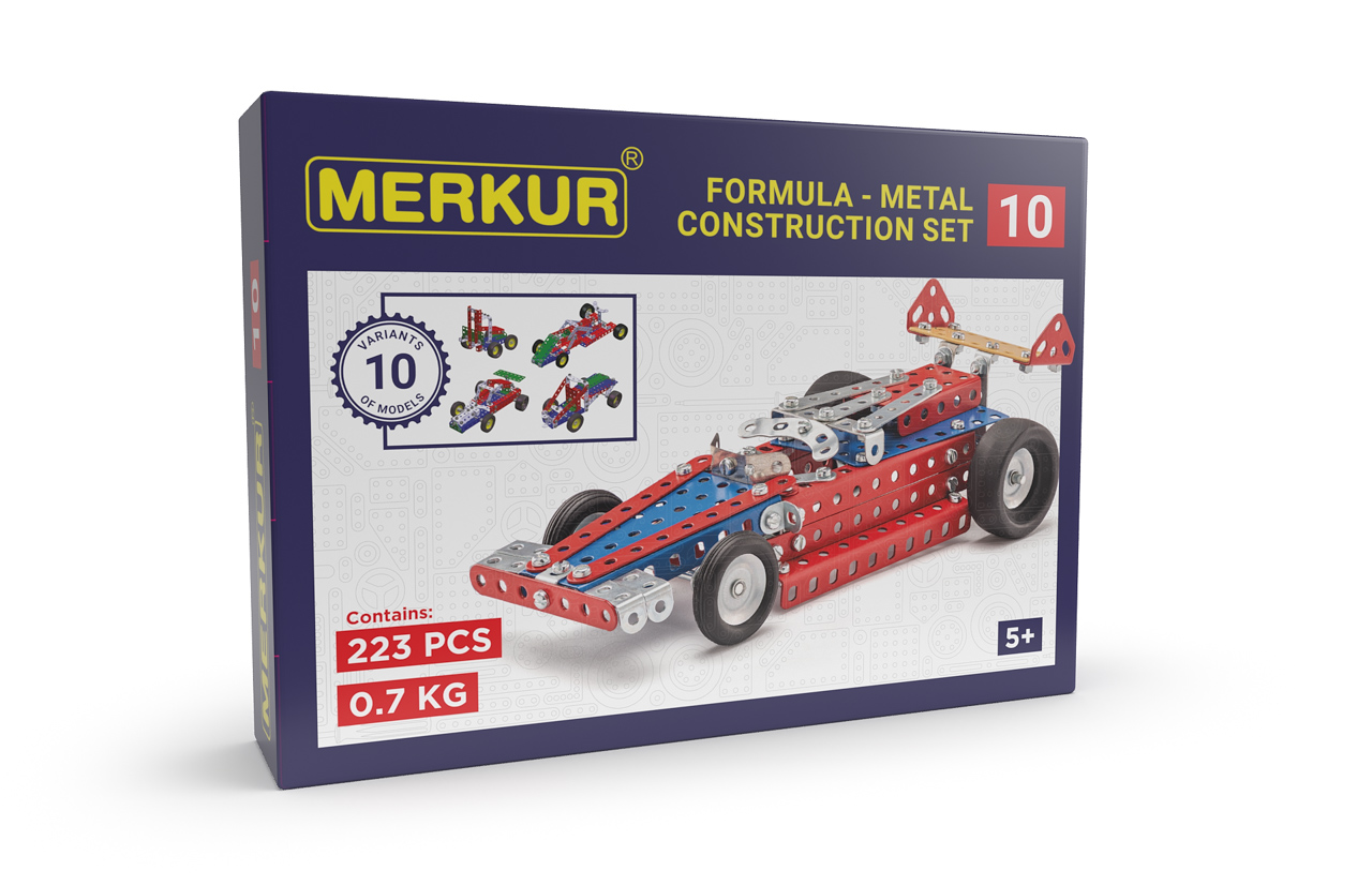 MERKUR - Stavebnice Merkur 010 Formule, 223 dílů, 10 modelů