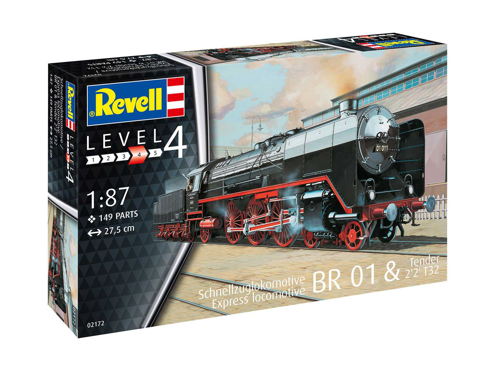 Revell Plastic ModelKit lokomotiva 02172 - Schnellzuglok BR01 mit Tender 2'2' T32 (1:87)