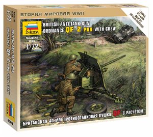 Zvezda Wargames (WWII) military 6169 - British QF 2-pdr Anti Tank Gun w/crew (1:72)