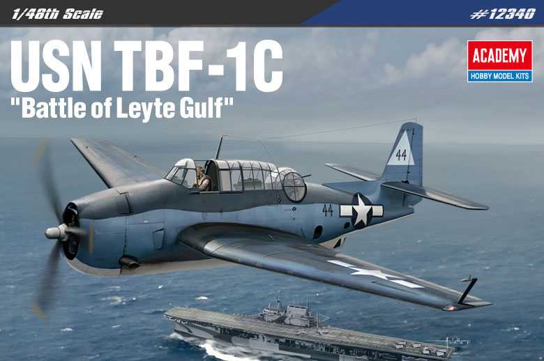 Academy Model Kit letadlo 12340 - USN TBF-1C "Battle of Leyte Gulf" (1:48)